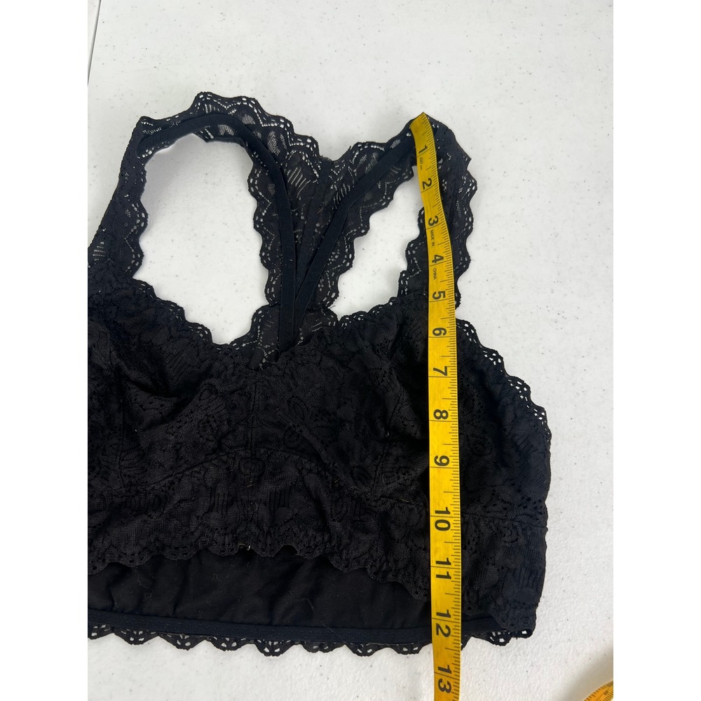 Felina Women Size M Floral Lace Racerback Bralettes Black Pink Gray Lot - Picture 7 of 16